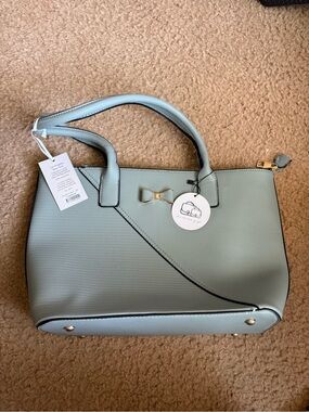 Bow Accent Light Blue Tote Bag - Unknown Brand